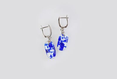 Серьги "Синие хлопья"